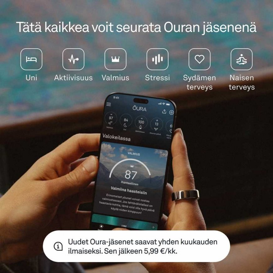 Oura Ring 4 smart ring, Silver, size 9 – 5