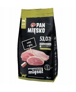 Пан Меско Мясо сухое для кошек с индейкой и уткой (взрослые) хрустящие S 1,6кг