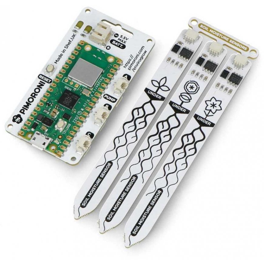 Pimoroni Enviro Grow on Raspberry Pi Pico W + accessory kit – 3