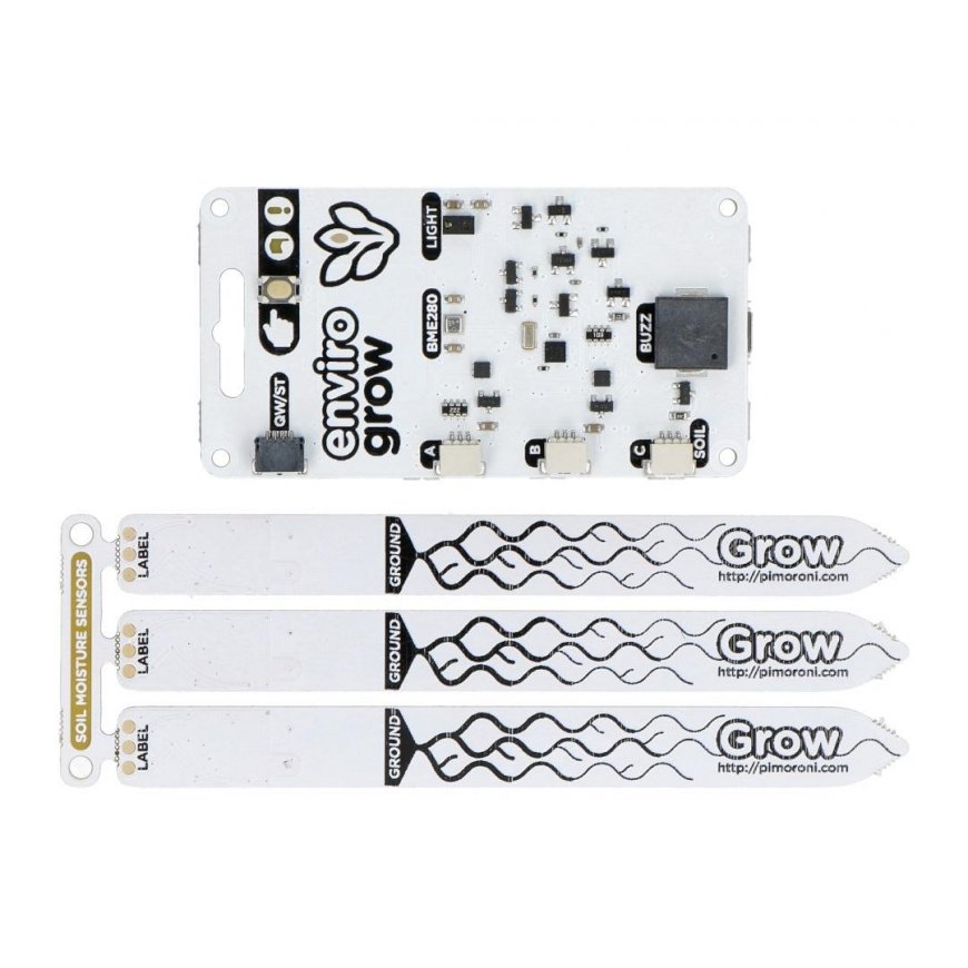 Pimoroni Enviro Grow on Raspberry Pi Pico W + accessory kit – 5