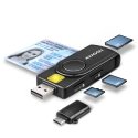 Axagon CRE-SMP2A USB Smart card & SD/microSD/SIM PocketReader išmanusis kortelių skaitytuvas Vidaus Axagon CRE-SMP2A USB Smart card & SD/microSD/SIM PocketReader išmanusis kortelių skaitytuvas Vidaus