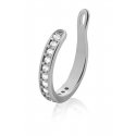 Elegant steel single earring with crystals Elegant steel single earring with crystals