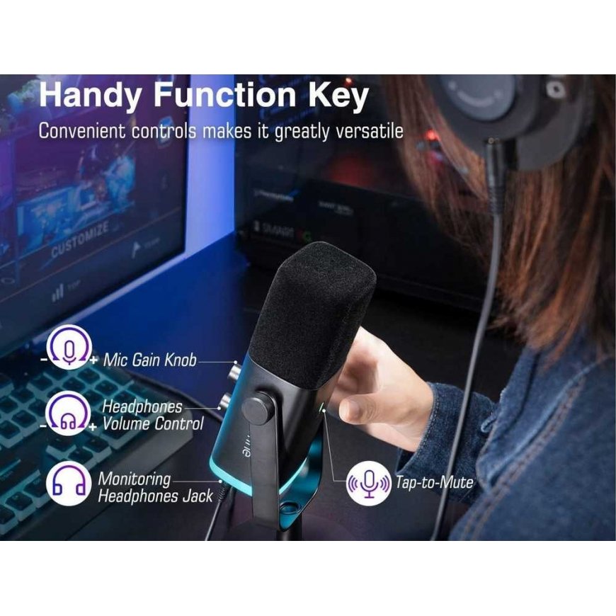 Dinamiinne stuudiomikrofon Fifine AM8 AMPLIGAME USB/XLR RGB mängimise PnP – 2