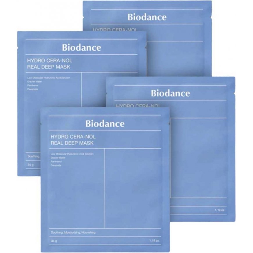 Biodance Hydro Cera-Nol Real Deep Mask hydrogeelinen kasvonaamio, 4 x 34 g – 2