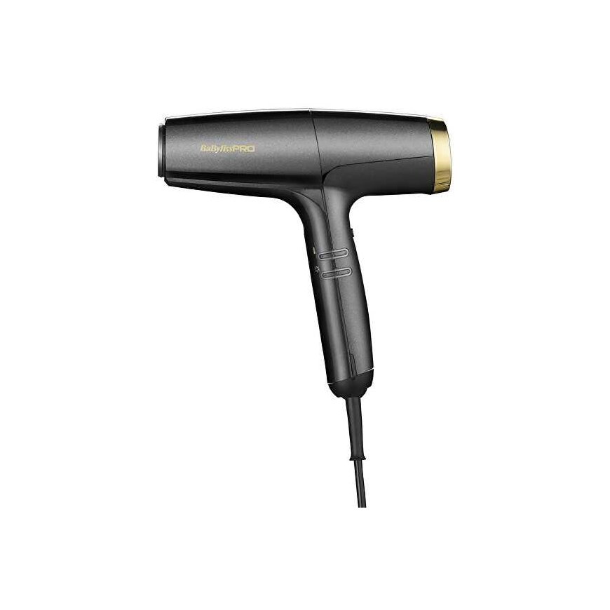BaByliss PRO „Falco Musta & Kulta“ ammattimainen suuri nopeus hiustenkuivain BAB8550E
