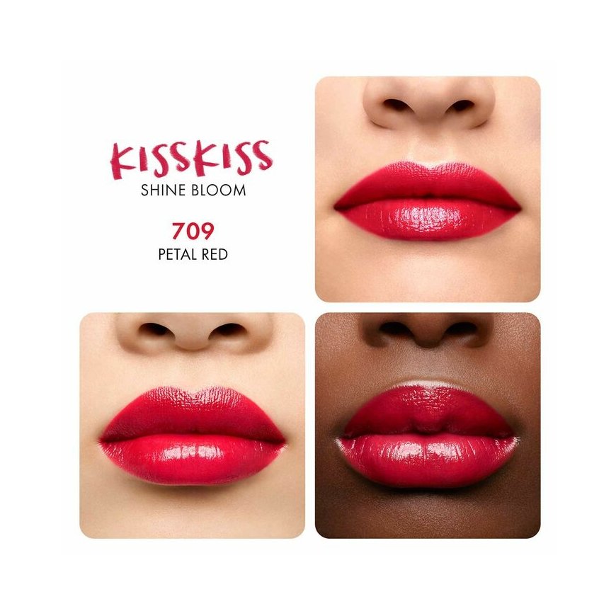 Guerlain KissKiss Shine Bloom 709 Petal Red Spīdēt – 4