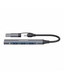 Canyon DS-02 4in1 USB-A/C Pilka