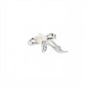 Elegant ribbon brooch with synthetic pearls, silver Elegant ribbon brooch with synthetic pearls, silver