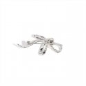 Elegant ribbon brooch with synthetic pearls, silver Elegant ribbon brooch with synthetic pearls, silver