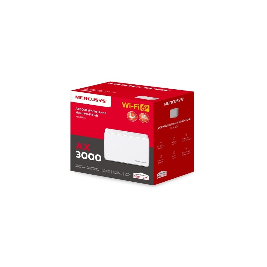 Mercusys Maršrutizators MERCUSYS Halo H80X(1-pak) WiFi6