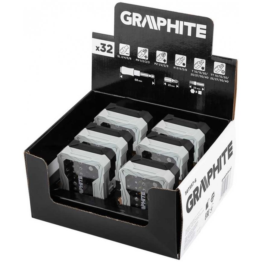 Grafito Vitrina 6 x 56T557 (32 dalių antgalių rinkinys)