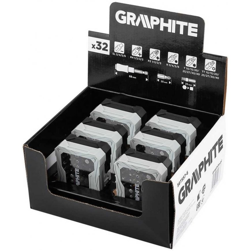 Graphite Vitrina 6 x 56T557 (32-piece bit set) – 2