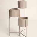 Vilde Flower Pot Stand with 3 Layers, Matte Gray Color, Iron