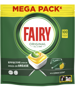 Fairy Platinum All In One Lemon Dishwasher Tablets, 100 pcs, lemon scent