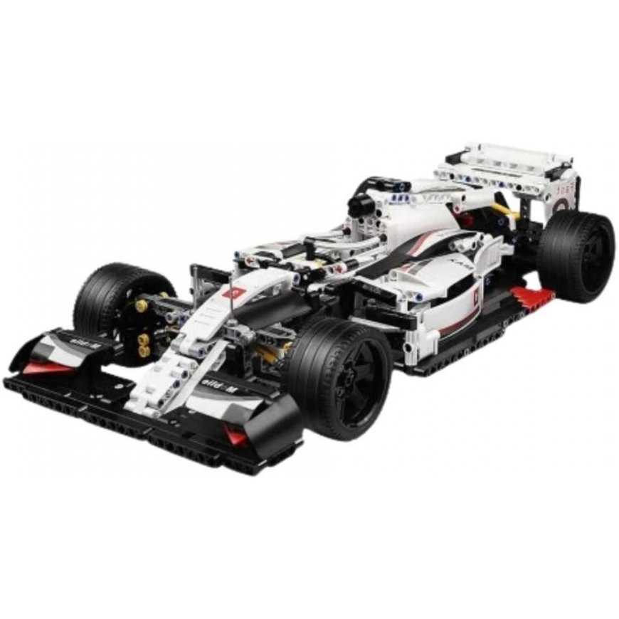 Lean Toys Construction Blocks Racing Car F1 White-Red 1235 pcs – 2