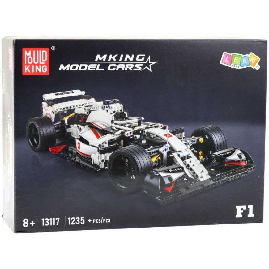 Lean Toys Konstruktsiooniplokid F1 Võidusõiduauto Valge-Punane 1235 tk. – 4