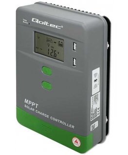 Qoltec päikeseregulaator MPPT temperatuurisensoriga 10A | 12V / 24V | LCD | 2 x USB | Bluetooth | APP | GEL | LiFePO4