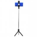 Riff K10-S Universal wireless selfie stick (expand 70cm) with Tripod / Mirror / Led light / Shutter button Black