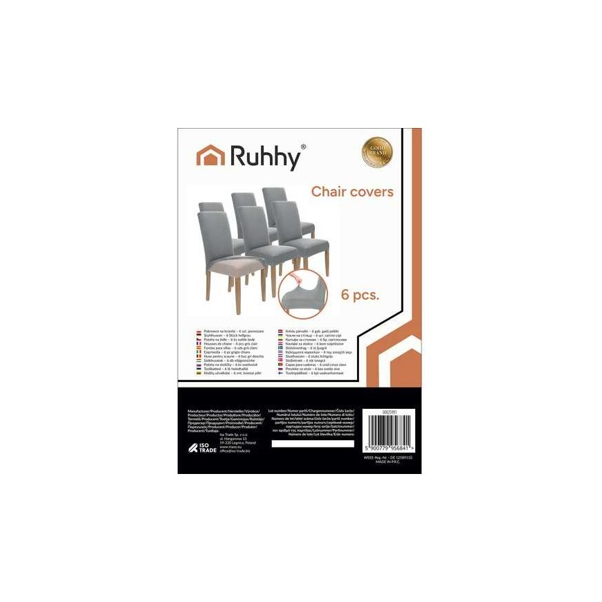 Bedding set Chair covers - 6 pcs. light gray Ruhhy 25991 – 5