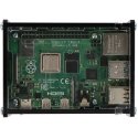 Gravlaser Raspberry Pi 4B korpuss ar regulējamu kameras turētāju - melns