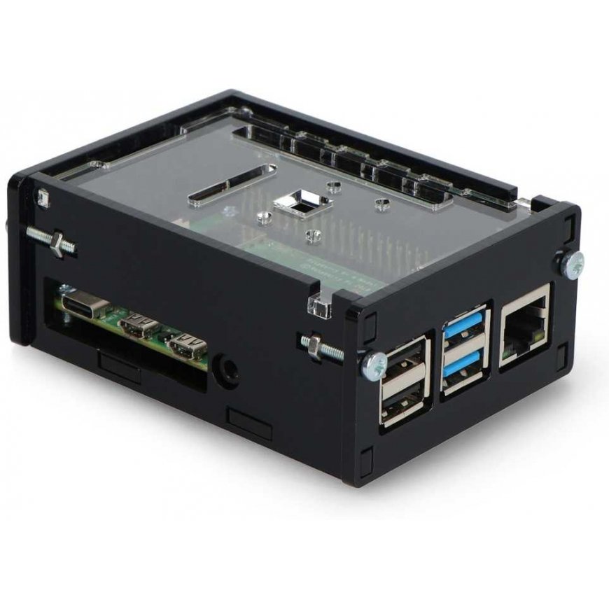 Gravlaser Raspberry Pi 4B korpuss ar regulējamu kameras turētāju - melns – 5