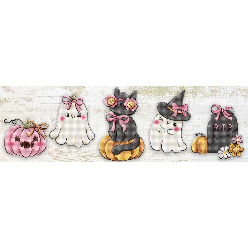 Letistitch Cross Stitch Kit 'Boo Crew Ornaments' 5 pcs. SLETIL9944 – 2