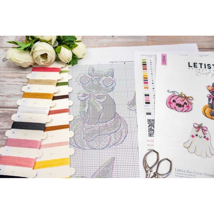 Letistitch Cross Stitch Kit 'Boo Crew Ornaments' 5 pcs. SLETIL9944 – 3