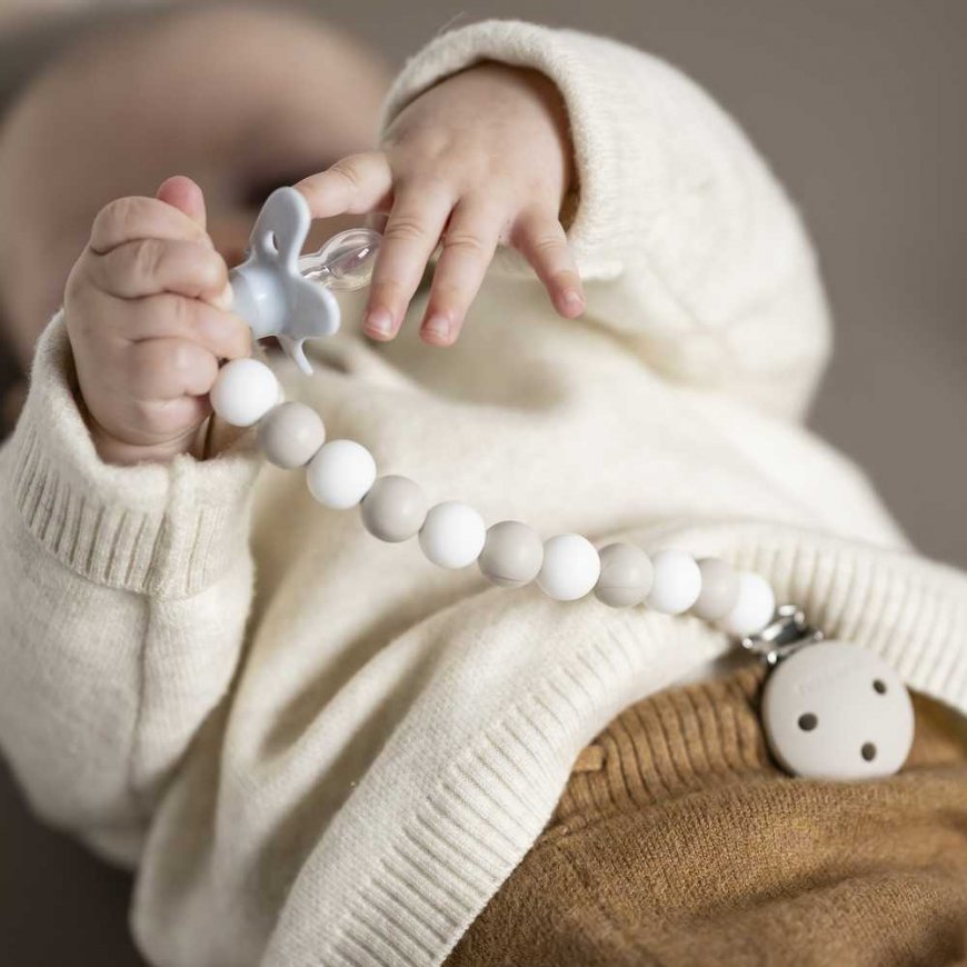 NATTOU Pacifier holder, brownish white – 2
