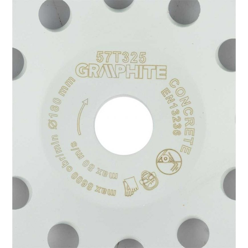 Graphite Diamond Grinding Disc, 2 segments, 180 x 22.2 mm, dry – 4