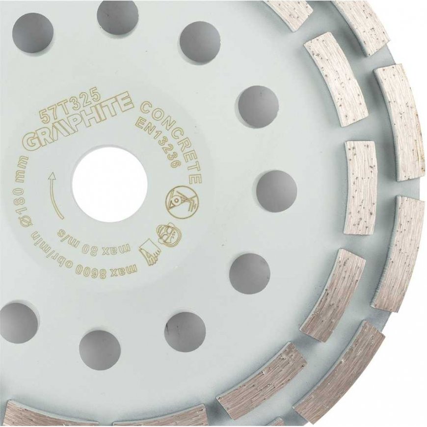 Graphite teemantlihvimisplaat, 2 segmenti, 180 x 22,2 mm, kuiv – 5