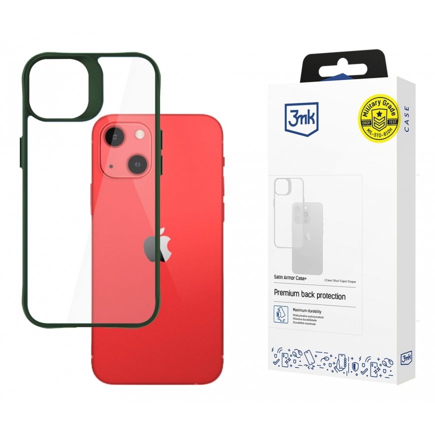 3MK Satin Armor Case+ чехол для мобильного телефона 15,5 cm (6.1") Крышка Зеленый, Прозрачный