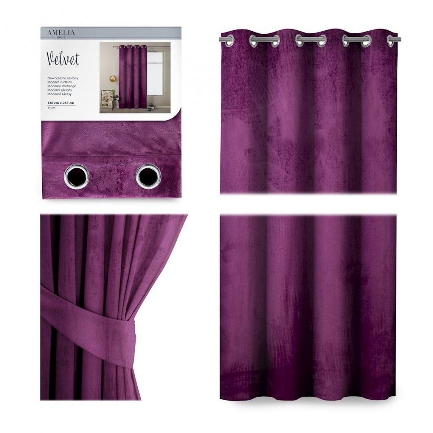 Plum Nakts aizkars ar gredzeniem AmeliaHome