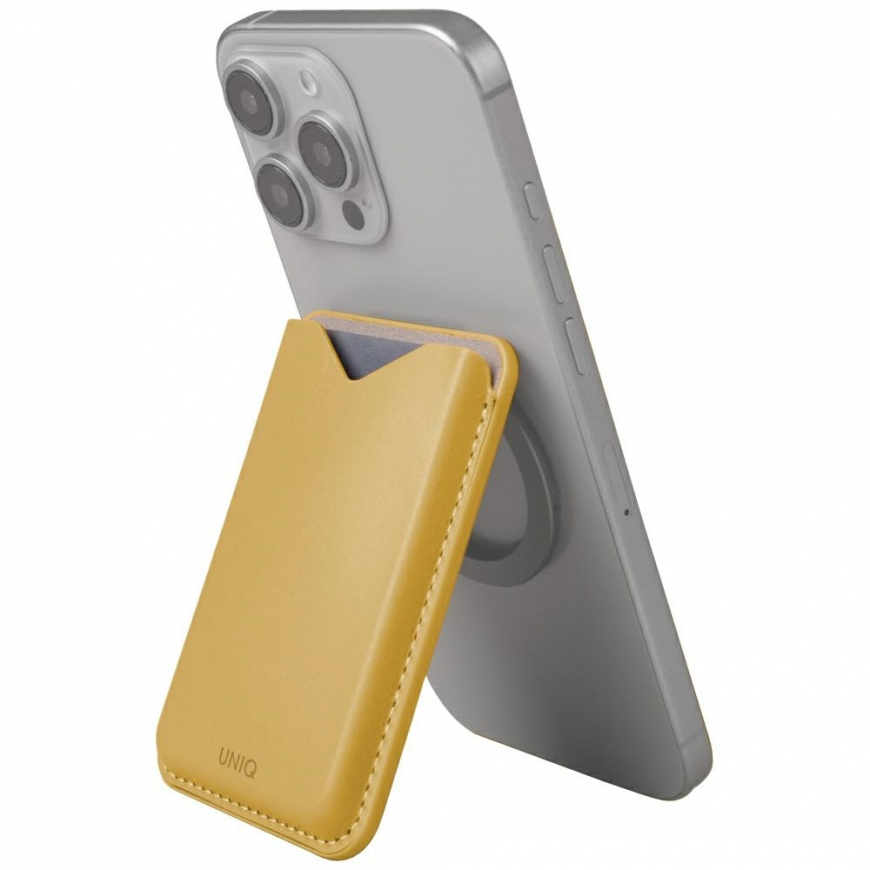Magnetic wallet case UNIQ Lyden Evo stand phone yellow – 2