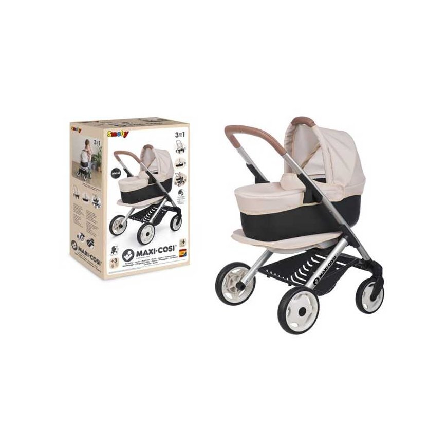 SMOBY Maxi Cosi vežimėlis 3in1 smėlio spalvos 253122