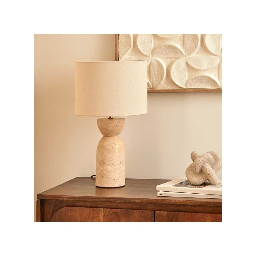 Lamp ERIN desk lamp with travertine base, Ø 28 x 47.5 cm – 2