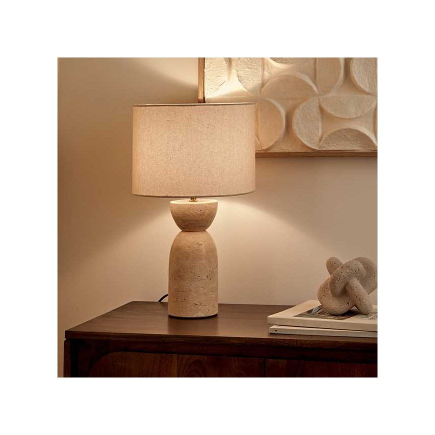 Lamp ERIN desk lamp with travertine base, Ø 28 x 47.5 cm – 3