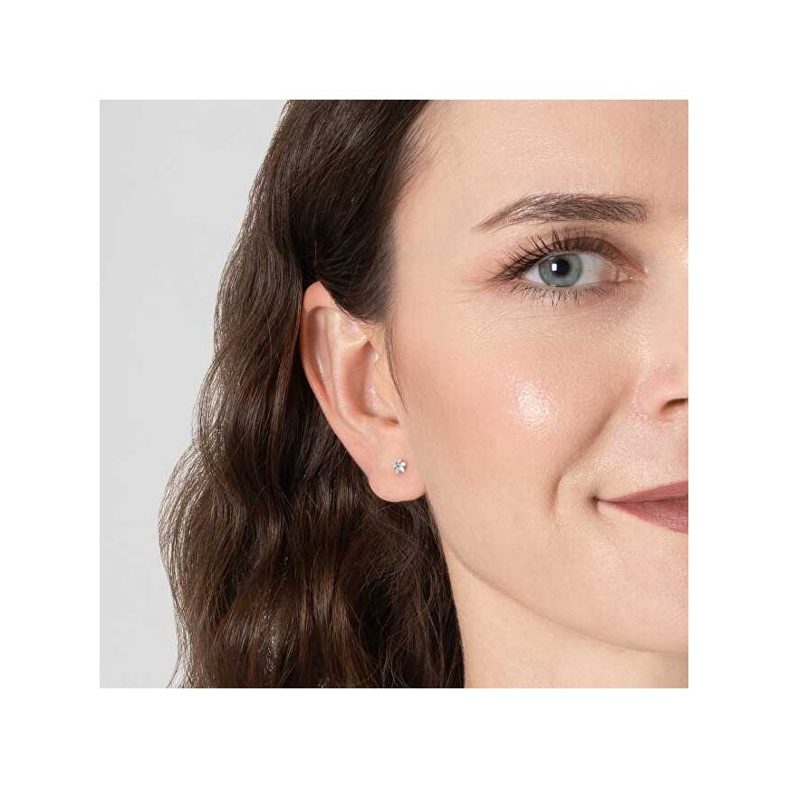 Silver hoop earrings with a Star crystal – 2