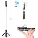 Riff L02 Universal wireless selfie stick (expand 100cm) with Tripod / Shutter button Black Riff L02 Universal wireless selfie stick (expand 100cm) with Tripod / Shutter button Black