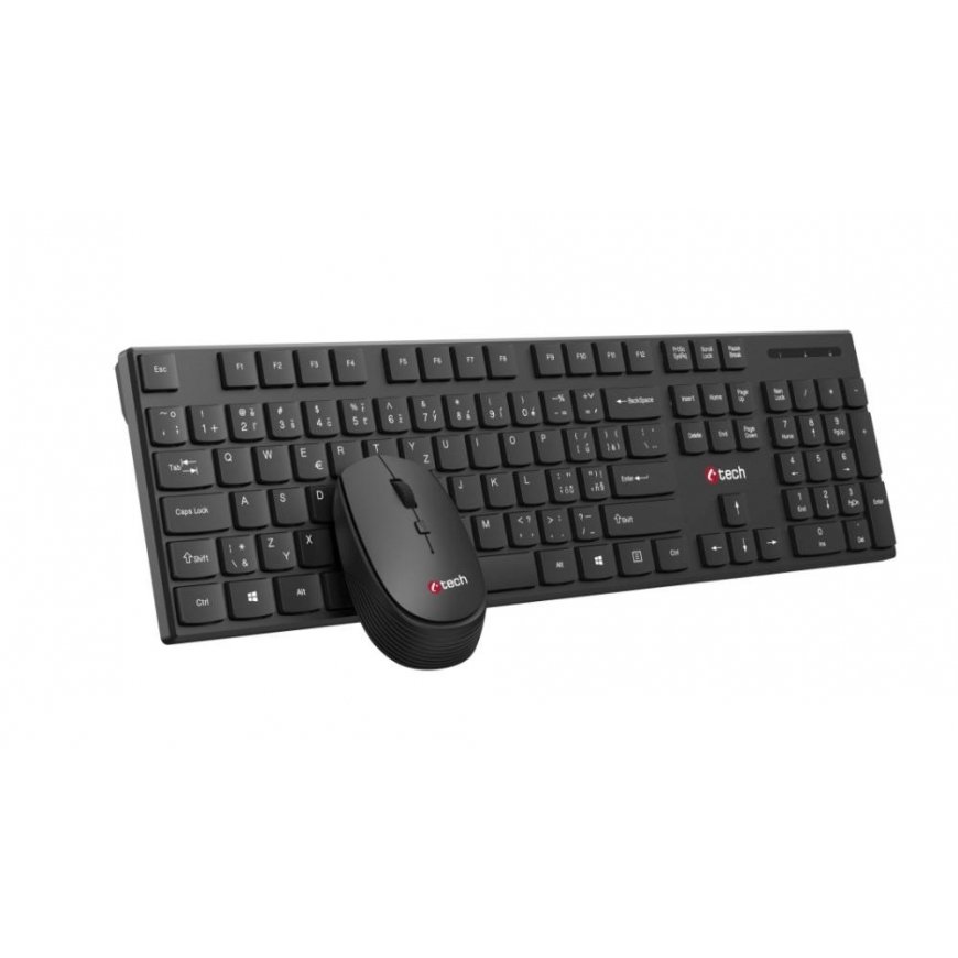 C-TECH näppäimistö ja hiiri WLKMC-03, Langaton setti 2.4GHz, CZ, Musta