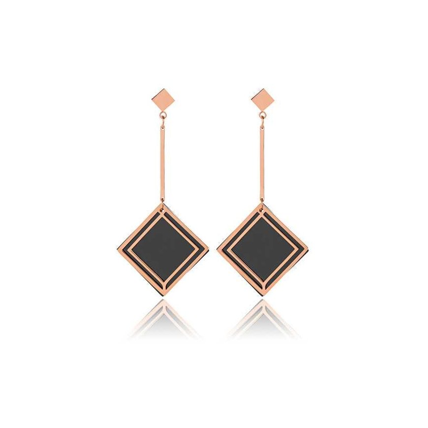 Elegant two-tone steel earrings – 2