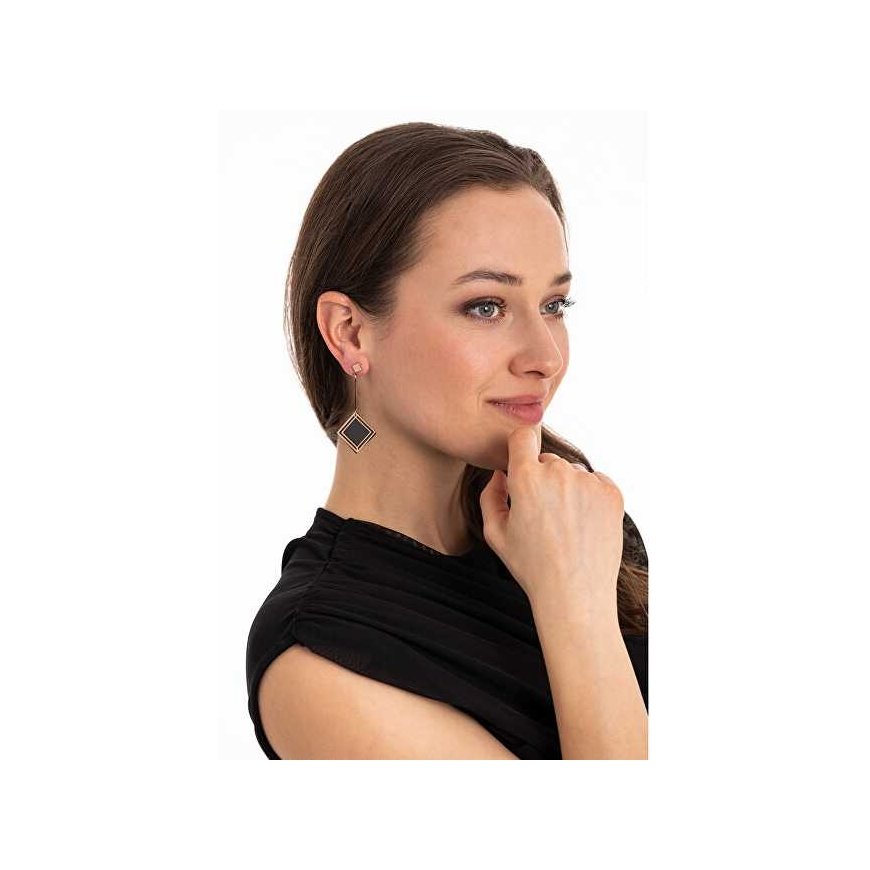 Elegant two-tone steel earrings – 3