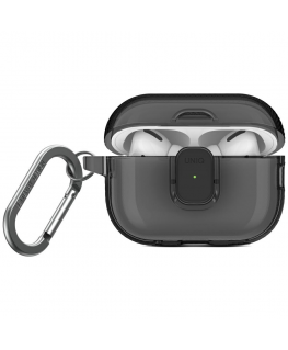 UNIQ Glase Pro dėklas AirPods Pro 2 užrakinamas dūmų spalvos