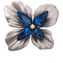 Troli Original brooch with blue crystals "Flower" silver Troli Original brooch with blue crystals "Flower" silver