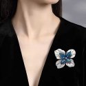 Troli Original brooch with blue crystals "Flower" silver Troli Original brooch with blue crystals "Flower" silver