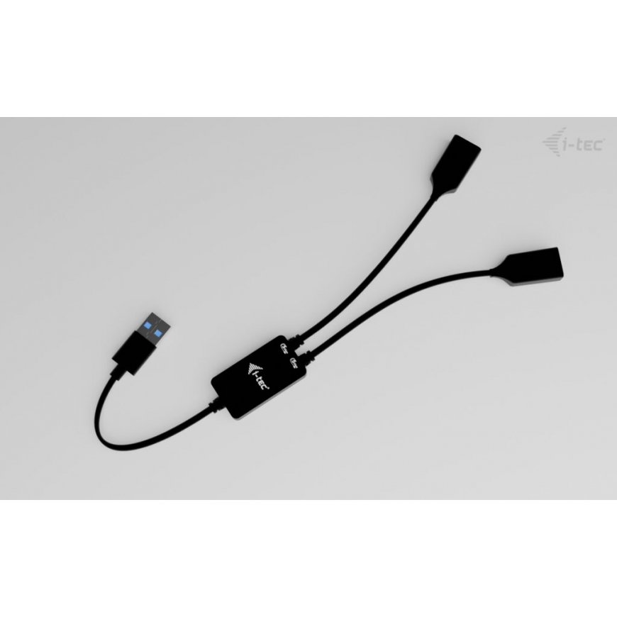 i-tec USB-A Cable HUB 2 port (2x USB-A) USB-kaabel USB 3.2 Gen 1 (3.1 Gen 1) 0,1 m USB A 2 x USB A M – 3