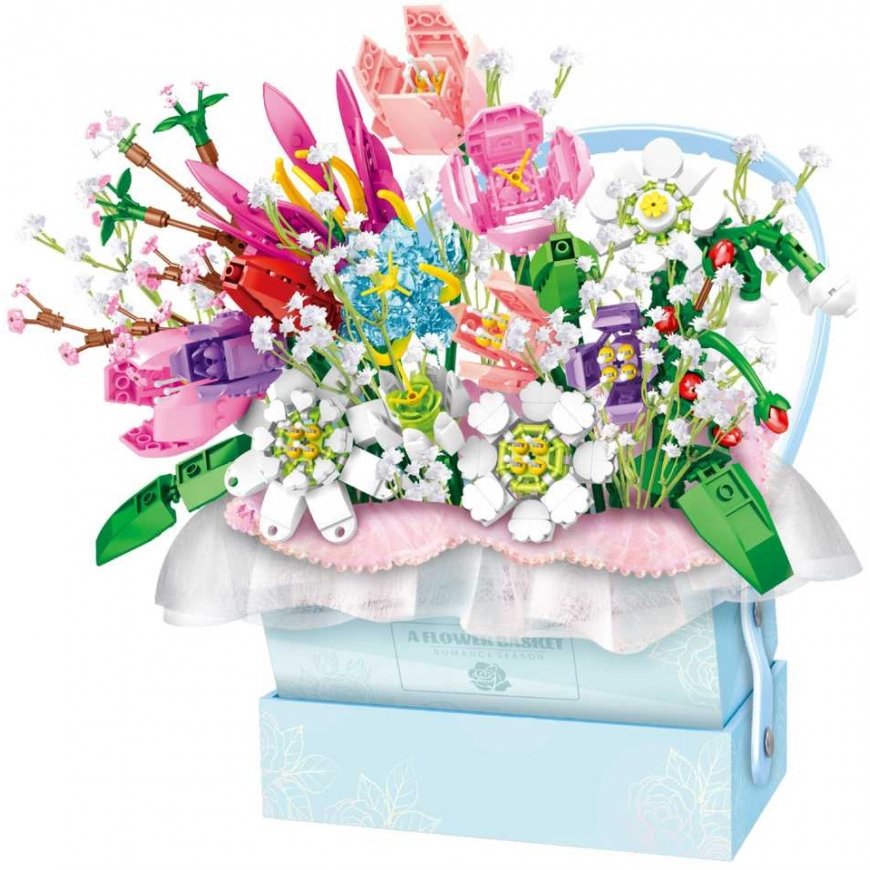Lean Toys Rakennussarja "Kukkakimppu" LED-valaisimella, 761 osaa – 2