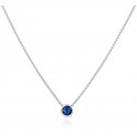 Agato Minimalist Silver Necklace with Blue Zircon AGS1561/47-DB Agato Minimalist Silver Necklace with Blue Zircon AGS1561/47-DB