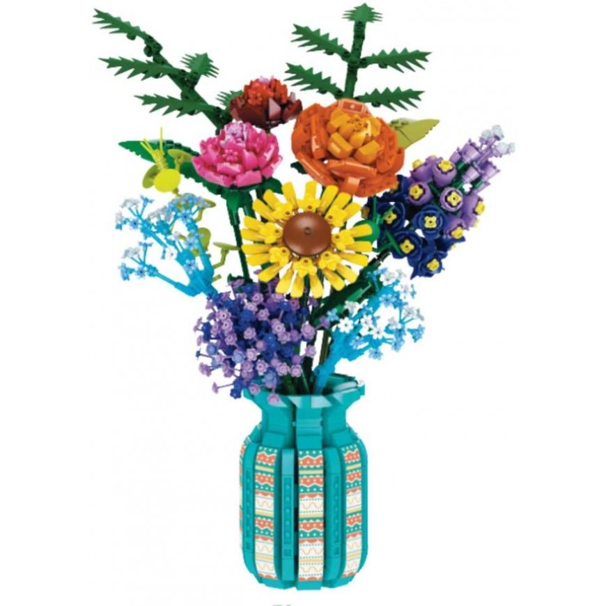 Lean Toys Constructor Flower Bouquet in a Vase 1853 pcs. – 2