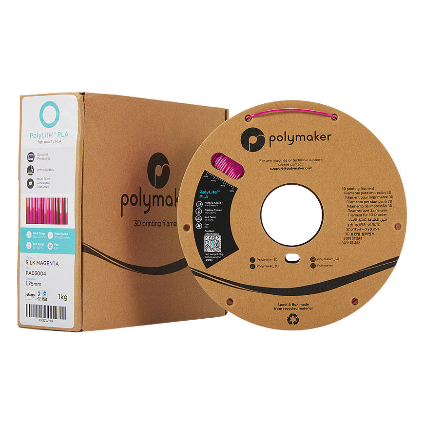 Polymaker PolyLite PLA - 1kg - 1.75mm - Siid Magenta – 3