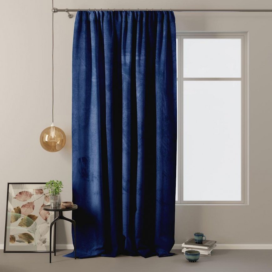 Yöverho AmeliaHome VELVET 140X270 cm, 1 kpl, nauha/klipsit, väri: tummansininen – 4